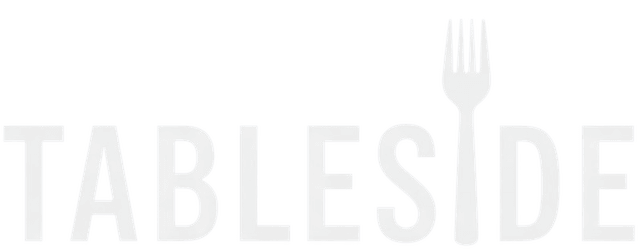 Tableside white wordmark with integrated fork