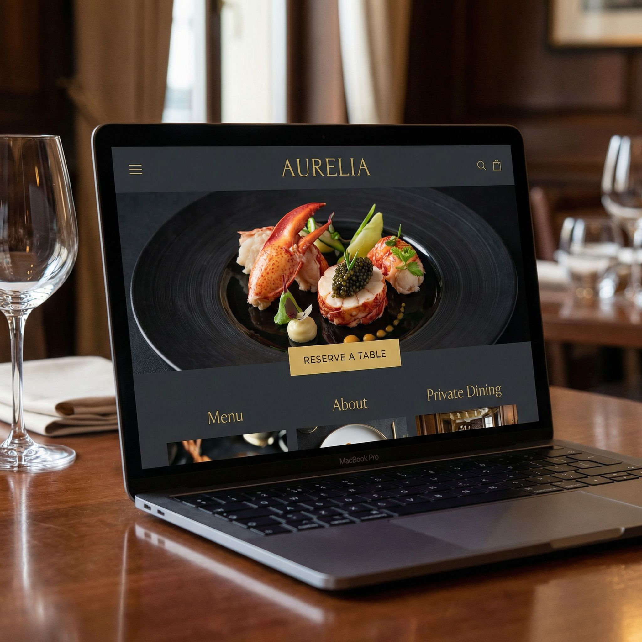 Fine Dining website example