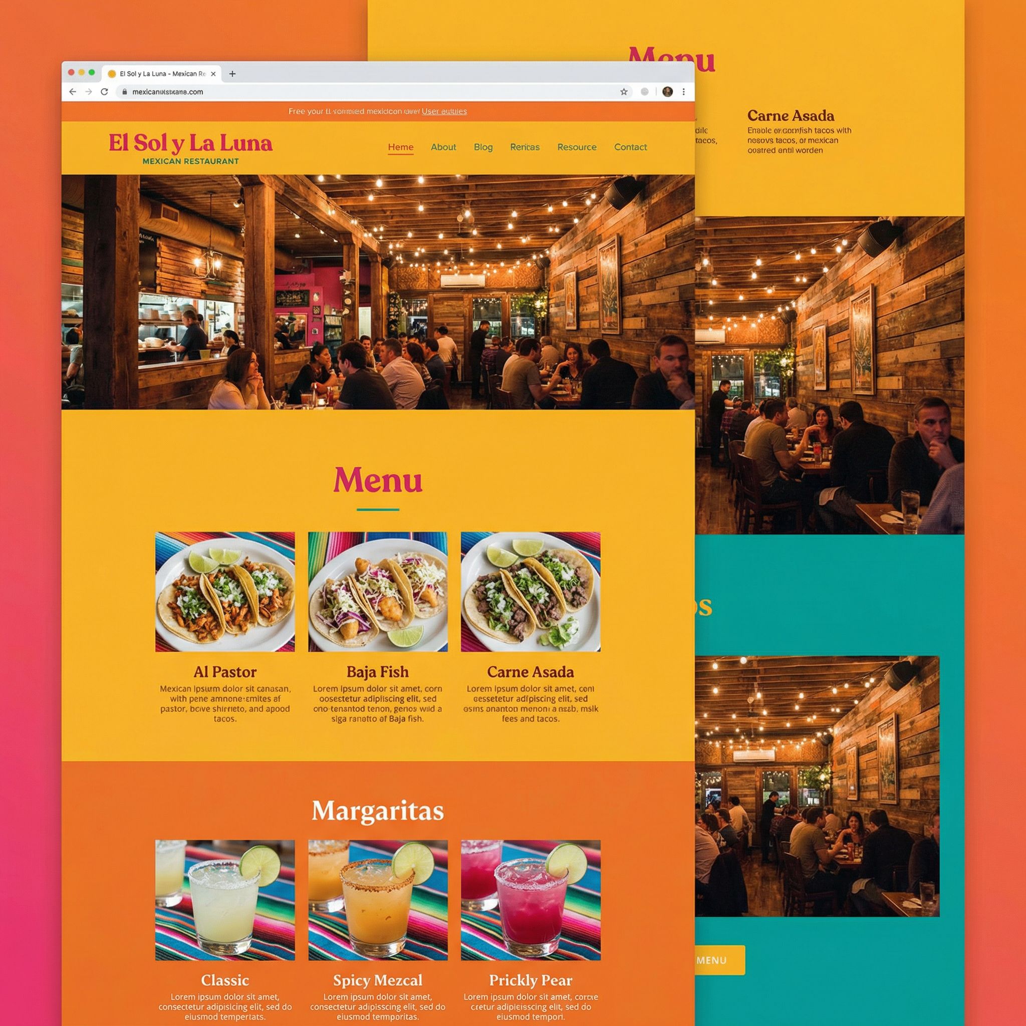 Mexican Restaurant website example