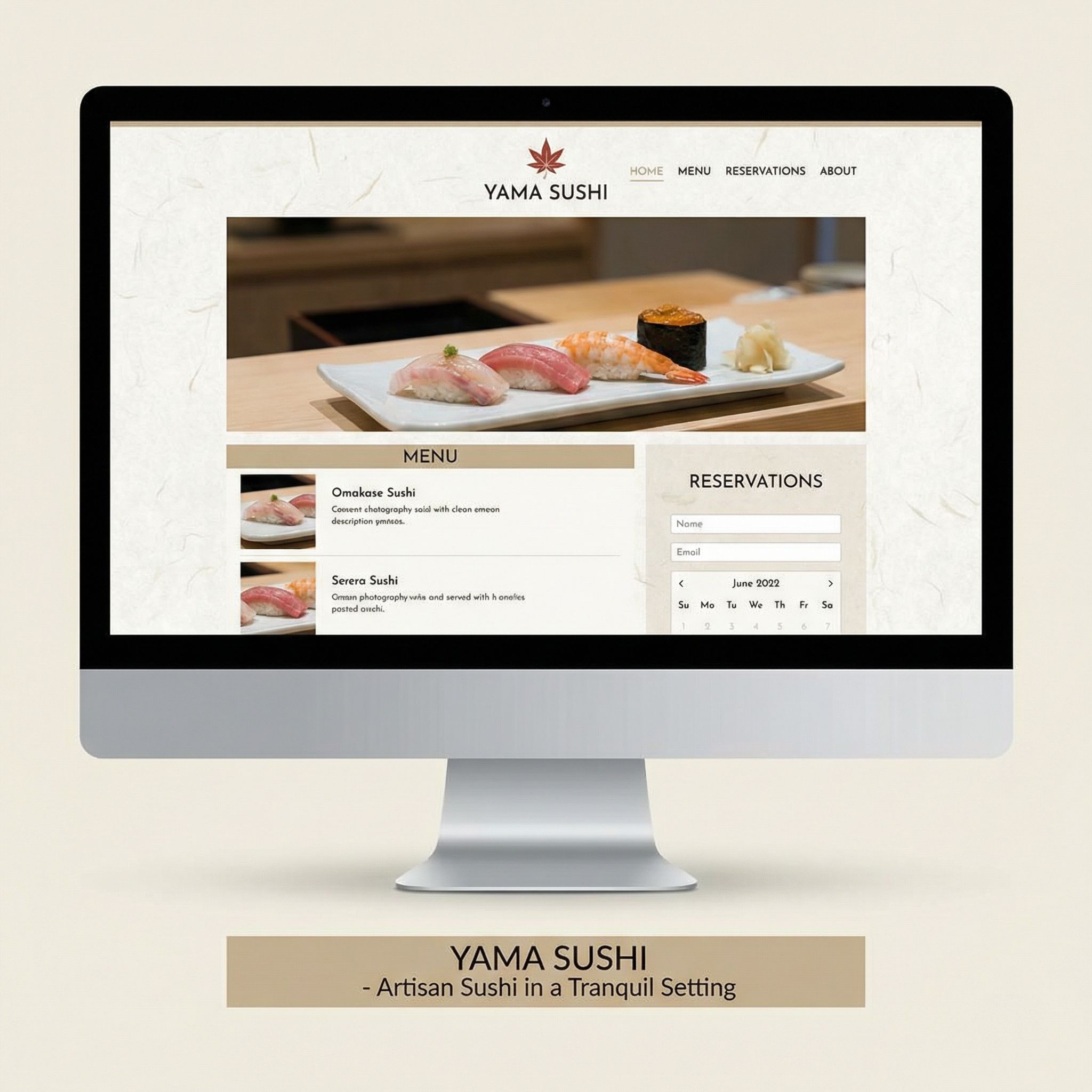 Sushi & Japanese website example